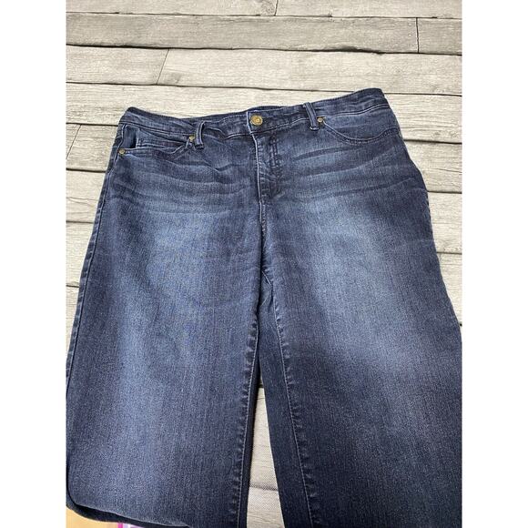 Bandolino Mandie Women's Size 14 Blue Straight Dark Cotton Blend Stretch Jeans - Picture 1 of 7